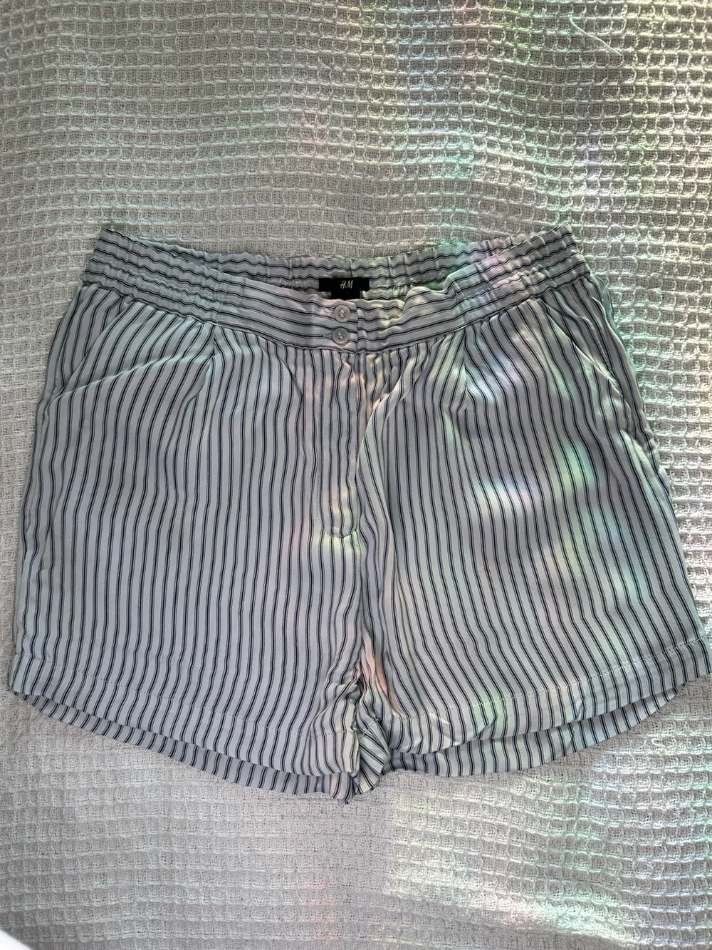 H&M Striped Pull On Shorts Elastic Waist Casual Summer Shorts Size 6